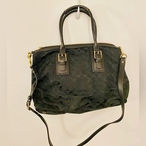 Black Signature Coach Bag, Never Used!